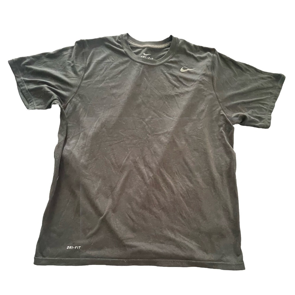 NIKE Men's DRI-FIT Charcoal Gray Short Sleeve T SHIRT Size XL